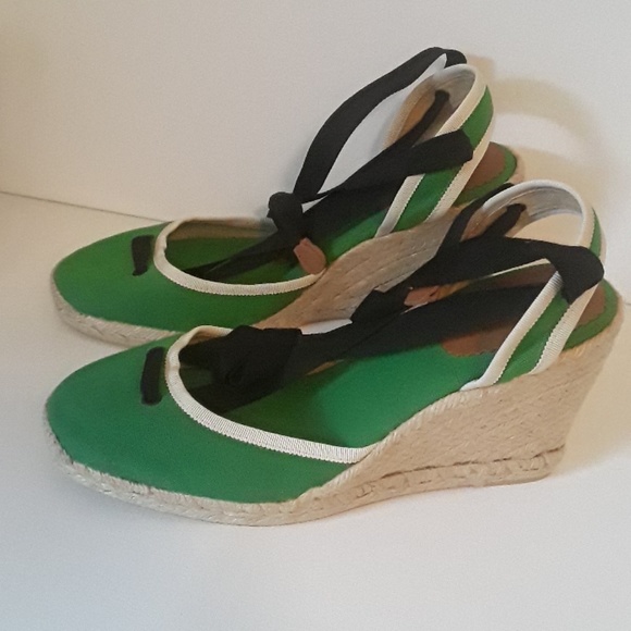 ♨️♨️SOLD♨️♨️♨️ J.Crew Ankle Wrap Espadrille Wedges - Picture 2 of 8